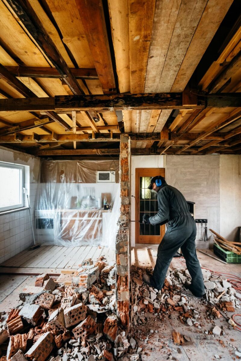 Demolition work inside an existing property