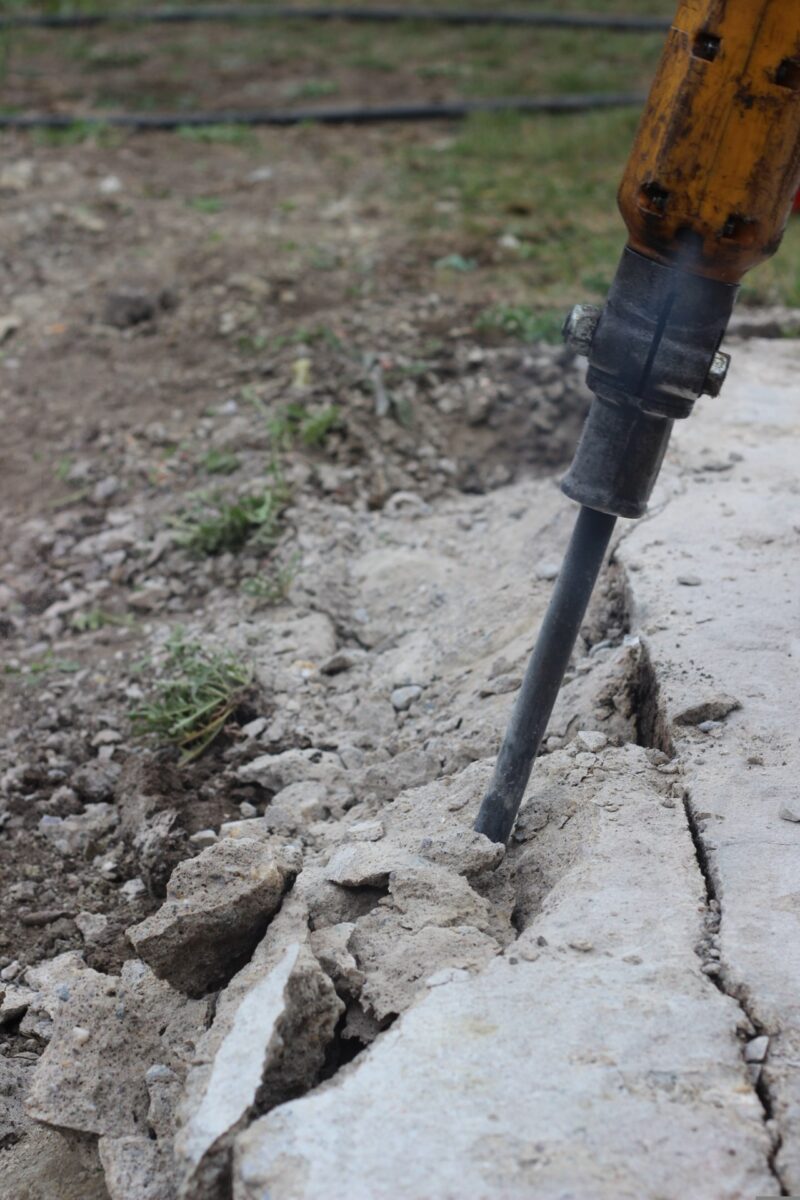 Concrete removal in progress